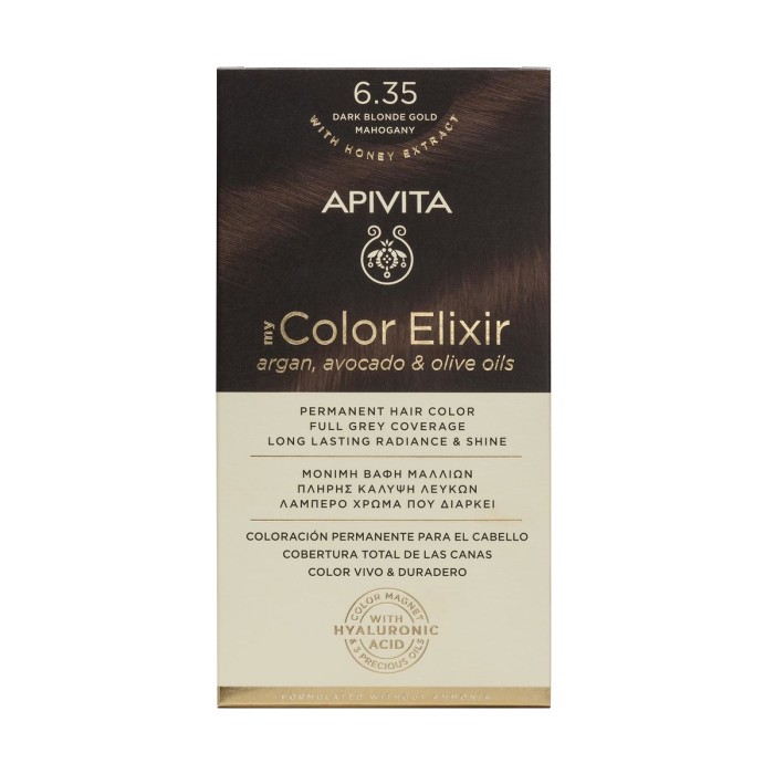 Apivita My Color Elixir 6.35 Βαφή Μαλλιών Ξανθό Σκούρο Μελί Μαονί