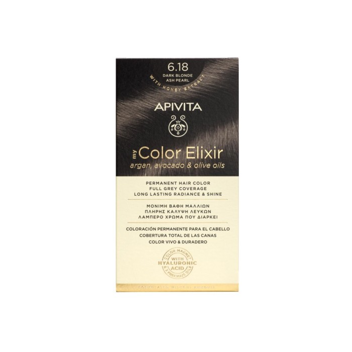 Apivita My Color Elixir 6.18 Βαφή Μαλλιών Ξανθό Σκούρο Σαντρέ