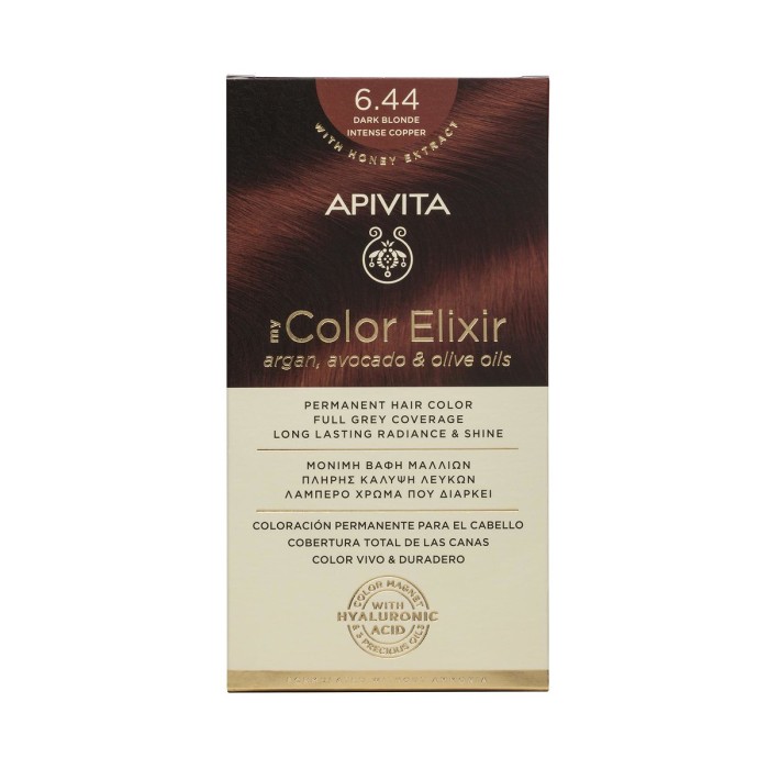 Apivita My Color Elixir 6.44 Βαφή Μαλλιών Ξανθό Σκούρο Έντονο Χάλκινο