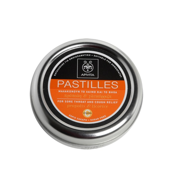 Apivita Pastilles with Propolis & Licorice for Sore Throat and Cough 45g