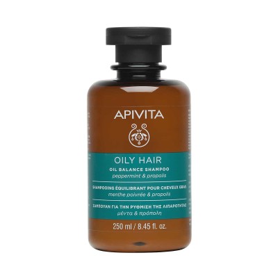 Apivita Σαμπουάν για Ρύθμιση Λιπαρότητας με Μέντα & Πρόπολη 250ml