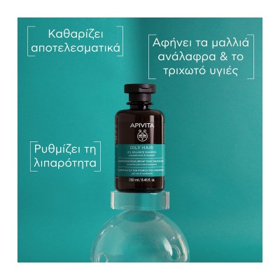 Apivita Σαμπουάν για Ρύθμιση Λιπαρότητας με Μέντα & Πρόπολη 250ml