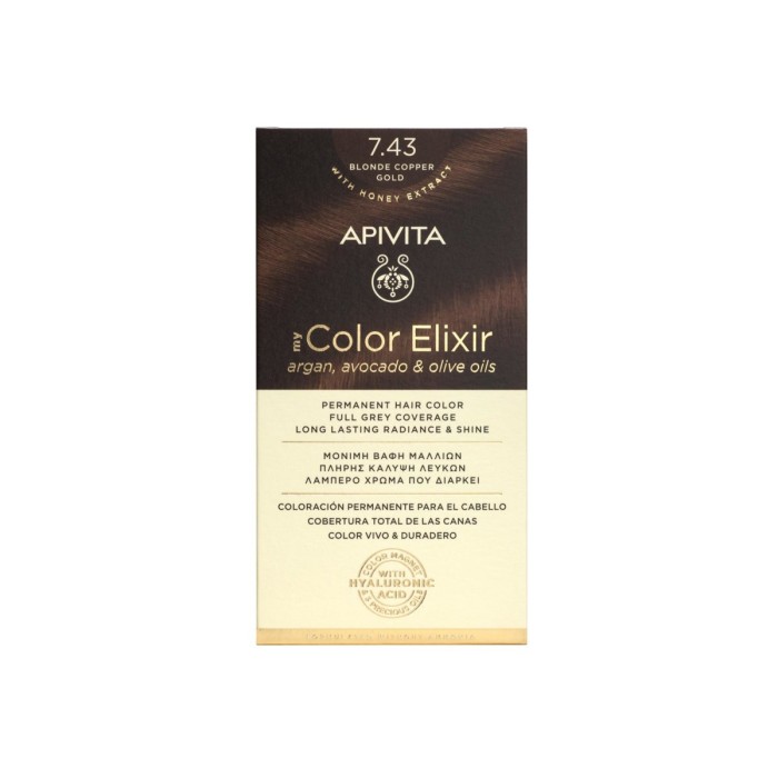 Apivita My Color Elixir 7.43 Hair Color Blonde Copper Honey
