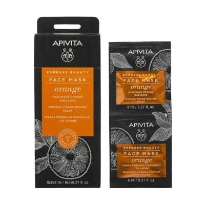 Apivita Express Beauty Μάσκα Προσώπου με Πορτοκάλι 2x8ml