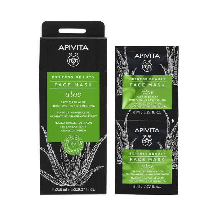 Apivita Express Beauty Μάσκα Προσώπου με Αλόη 2x8ml
