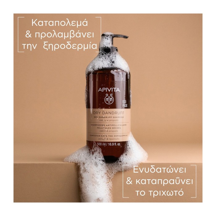 Apivita Eco Pack Dry Dandruff Σαμπουάν Κατά της Ξηροδερμίας 500ml