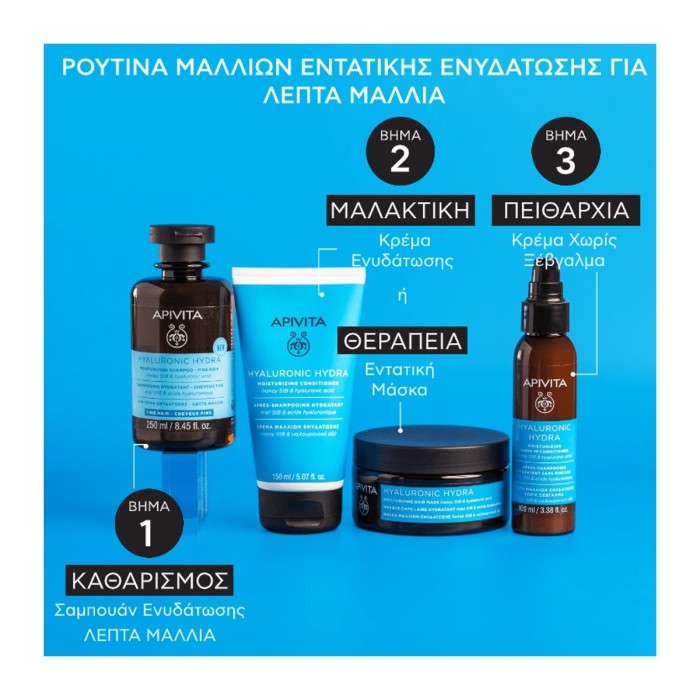 Apivita Σαμπουάν Ενυδάτωσης για Λεπτά Μαλλιά 250ml