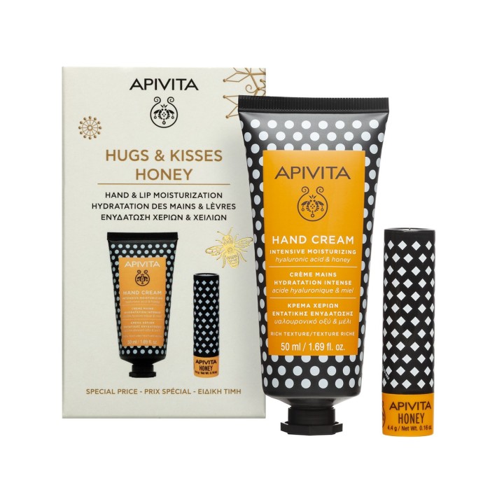 Apivita Hugs & Kisses Hand Cream Set 50ml & Honey Balm 4.4g