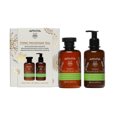 Apivita Tonic Mountain Tea Set Shower Gel 250ml & Body Lotion 200ml