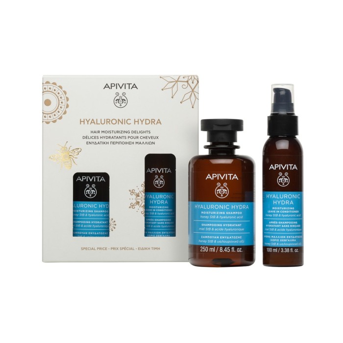 Apivita Hyaluronic Hydra Hydrating Shampoo Set 250ml & Hair Cream 100ml