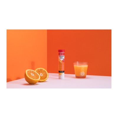 Lanes Effervescent Vitamin C with Orange Flavor 1000mg, 20 tablets