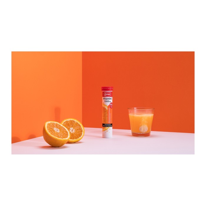 Lanes Effervescent Vitamin C with Orange Flavor 1000mg, 20 tablets