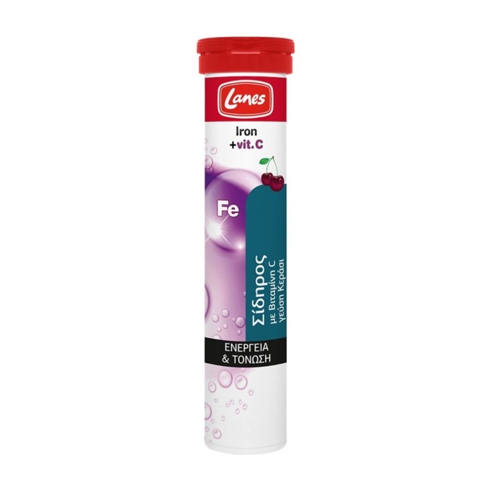 Lanes Effervescent Iron with Vitamin C & Cherry Flavor, 20 Tablets