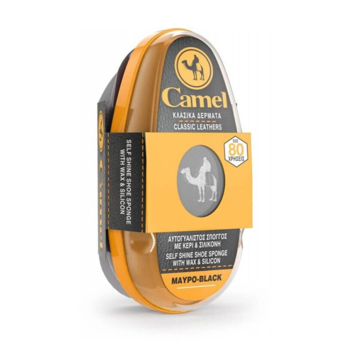 Camel Shoe Self Shine Shoe Sponge with Wax & Silicon Black