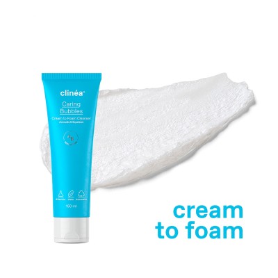 Clinea Caring Bubbles Κρεμώδης Αφρός Καθαρισμού Προσώπου 150ml