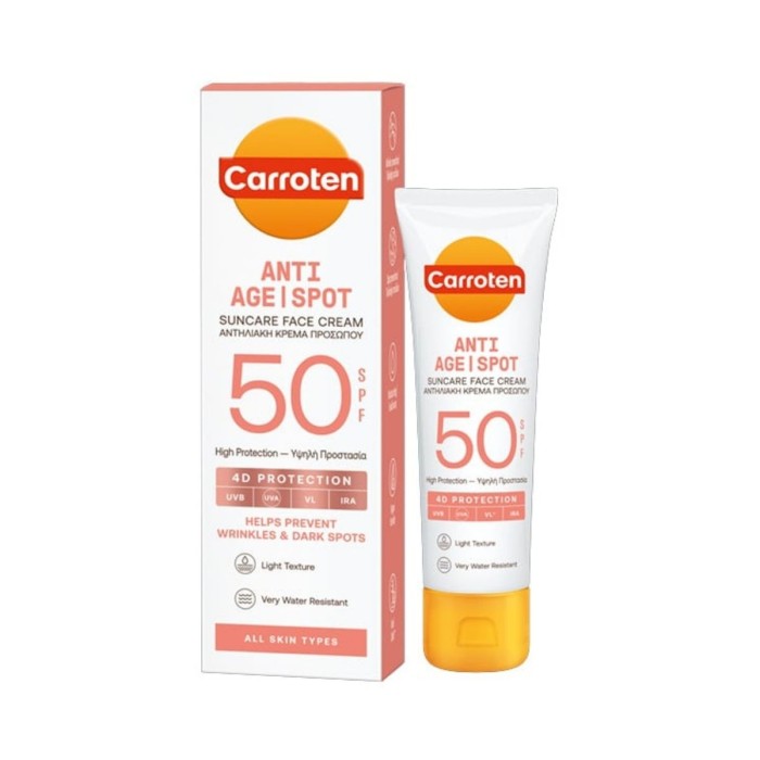 Carroten Anti Age Spot Suncare Face Cream SPF50 4D Protection Αντηλιακή Κρέμα Προσώπου 50ml
