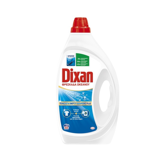 Dixan Liquid Laundry Detergent Ocean Freshness, 1.44lt 32 washes