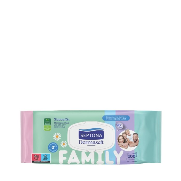 Septona Μωρομαντηλα Dermαsoft Family 100τμχ