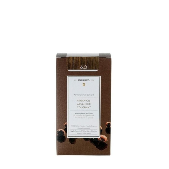 Korres Argan Oil Advanced Colorant Βαφή Μαλλιών 6.0 Ξανθό Σκούρο