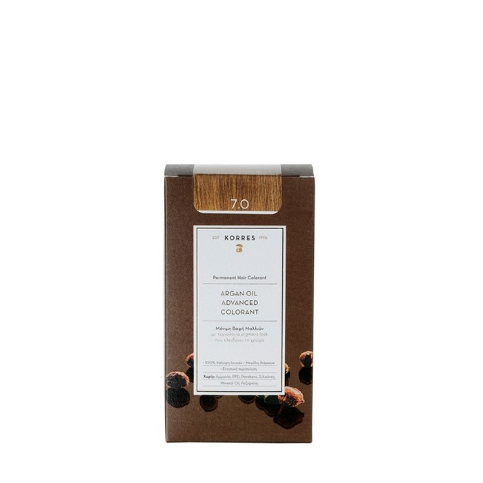 Korres Argan Oil Advanced Colorant Βαφή Μαλλιών 7.0 Ξανθό