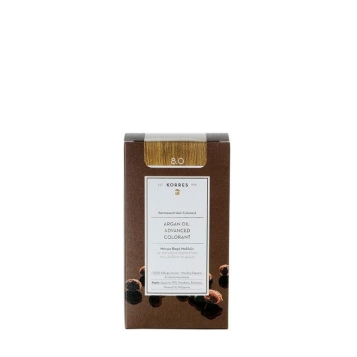 Korres Argan Oil Advanced Colorant Hair Dye 8.0 Light Blonde