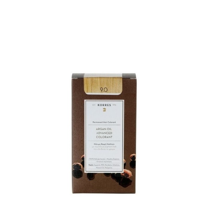 Korres Argan Oil Advanced Colorant Hair Dye 9.0 Very Light Blonde