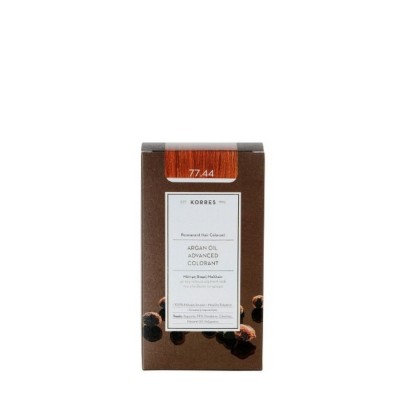 Korres Argan Oil Advanced Colorant Βαφή Μαλλιών 77.44 Ξανθό Έντονο Χάλκινο