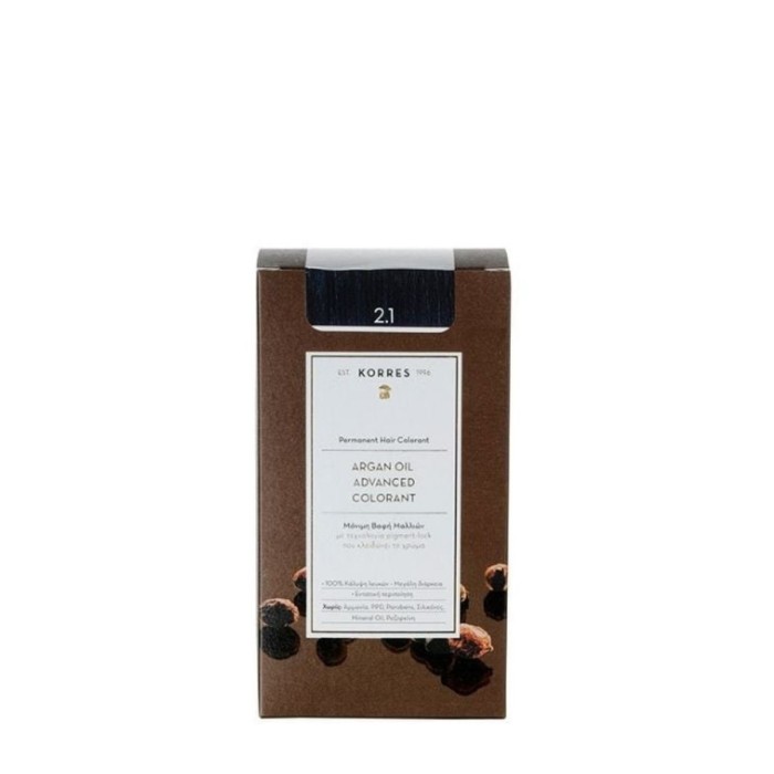 Korres Argan Oil Advanced Colorant Hair Dye 2.1 Blue Black