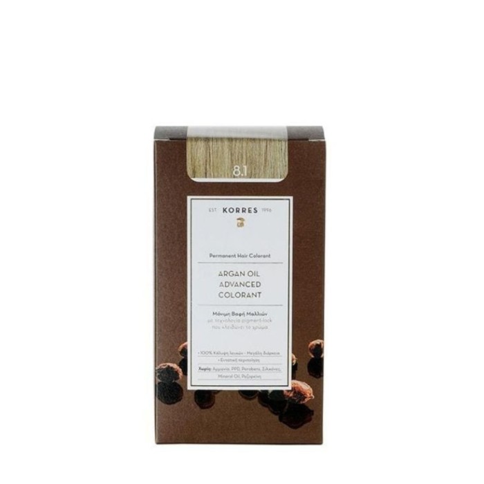 Korres Argan Oil Advanced Colorant Hair Dye 8.1 Light Ash Blonde