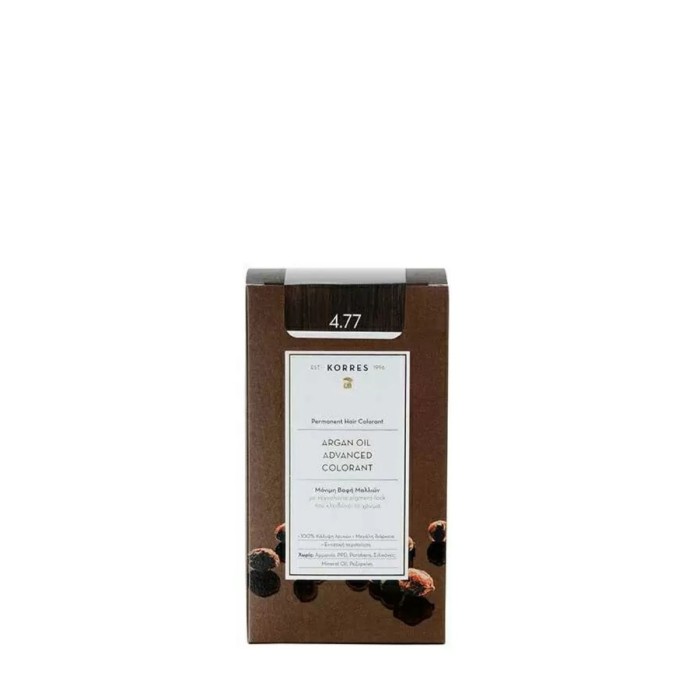 Korres Argan Oil Advanced Colorant Hair Dye 4.77 Dark Chocolate Brown
