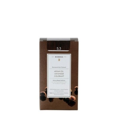 Korres Argan Oil Advanced Colorant Hair Dye 5.3 Light Golden/Honey Brown