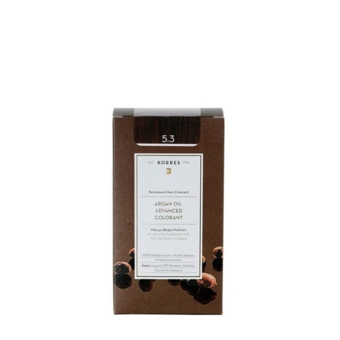 Korres Argan Oil Advanced Colorant Hair Dye 5.3 Light Golden/Honey Brown