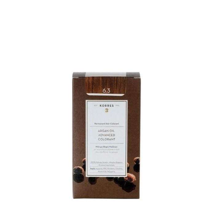 Korres Argan Oil Advanced Colorant Hair Dye 6.3 Dark Golden Honey Blonde