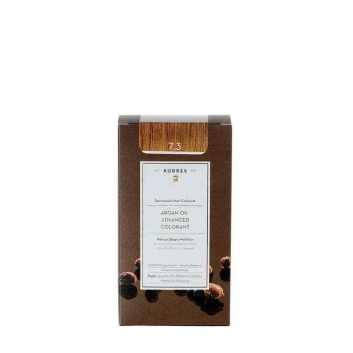 Korres Argan Oil Advanced Colorant Hair Dye 7.3 Golden/Honey Blonde