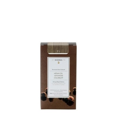 Korres Argan Oil Advanced Colorant Βαφή Μαλλιών 7.1 Ξανθό Σαντρέ