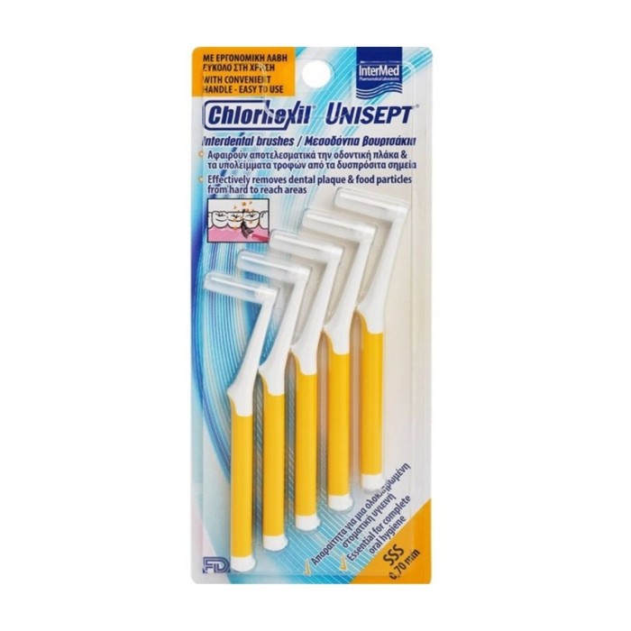 Chlorhexil Interdental Brushes SSS 0.7mm Yellow, 5pcs