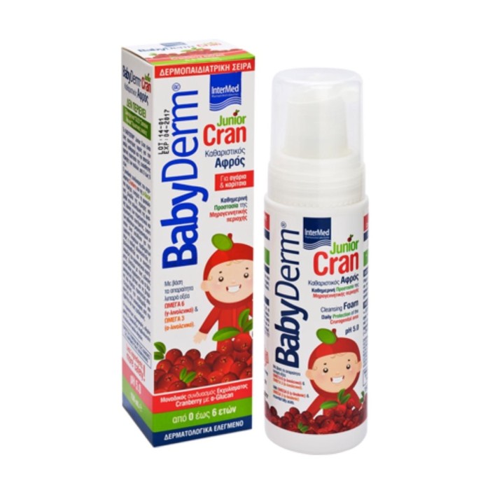 Babyderm Junior Cran Cleansing Foam for the Genital Area of Boys & Girls, 150ml
