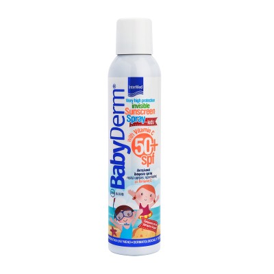 BabyDerm Invisible Sunscreen Spray SPF50+ - Διάφανο Αντηλιακό Σπρέι Πολύ Υψηλής Προστασίας για Παιδιά, 200ml