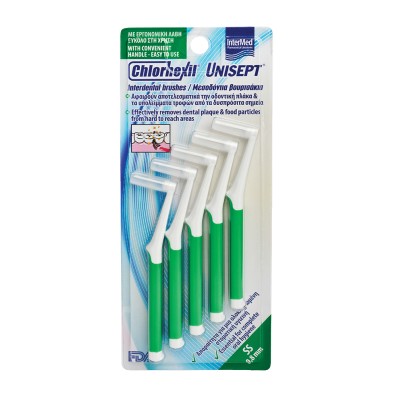 Ergonomic Interbrush Interdental Brushes Green Size 5 - 0.8mm, 5pcs