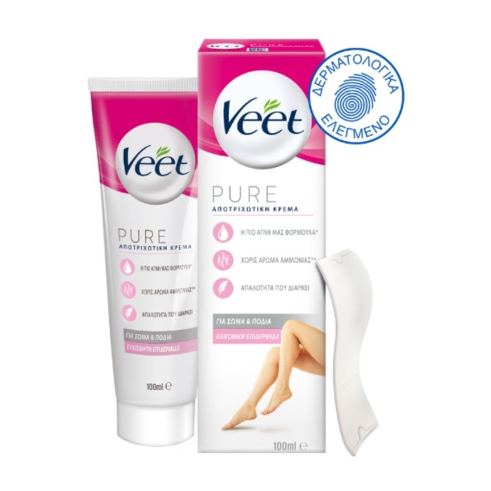 Veet® Pure Κρέμα Αποτρίχωσης για Κανονικές Επιδερμίδες, 100ml