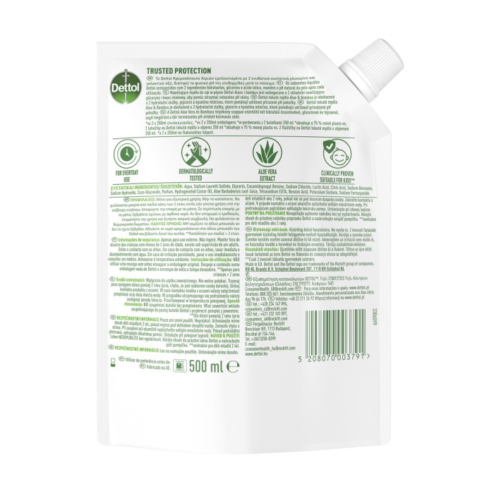 Dettol Aloe Vera - Antibacterial Liquid Hand Wash Refill, 500 ml