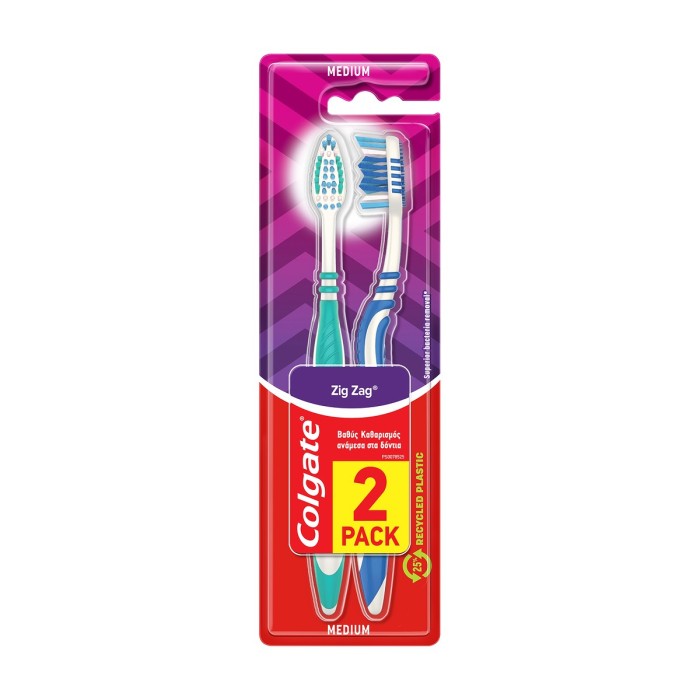 Colgate Zig Zag Medium Toothbrush, 2 pcs