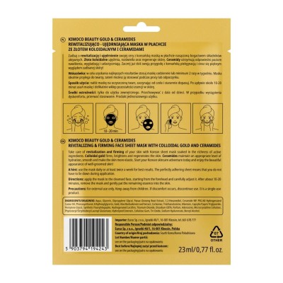 Kimoco Beauty Colloidal Gold & Ceramides Face Mask 23ml