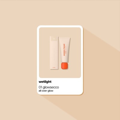 Poppy Head Face & Body Highlighter Wetlight All Over Glow 01 Glowsecco