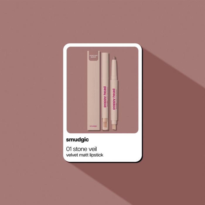Poppy Head Lip Crayon Smudgic 01 Stone Veil