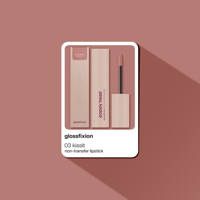 Poppy Head Non-tranfer Liquid Lipstick Glossfixion 03 Kissit