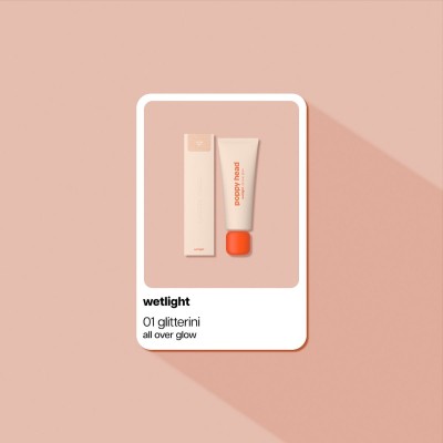 Poppy Head Face & Body Highlighter Wetlight All Over Glow 02 Glitterini