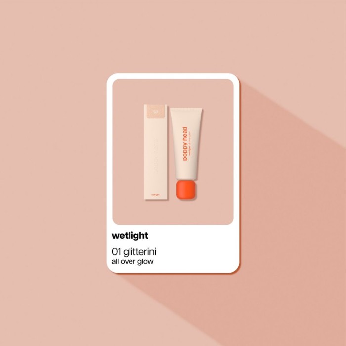 Poppy Head Face & Body Highlighter Wetlight All Over Glow 02 Glitterini