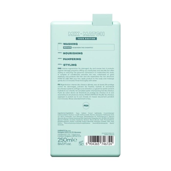 HAIRMATE REPAIR - Shampoo for Damaged Dry and Sensitized Hair, 250ml