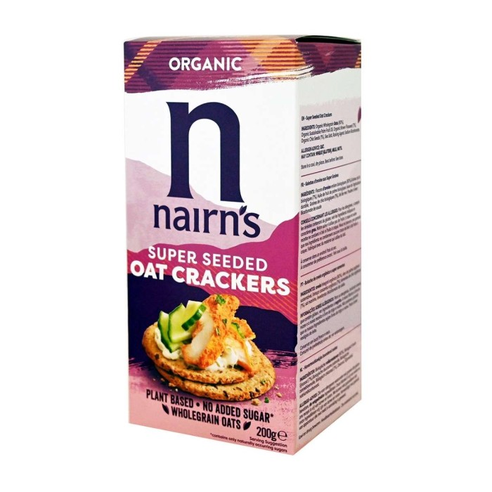 NAIRNS Organic Super Seeded Wholegrain Oat Crackers, 200g